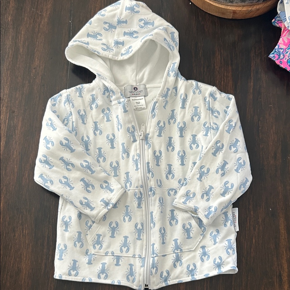 Nantucket Kids 100% Pima cotton lobster hoodie